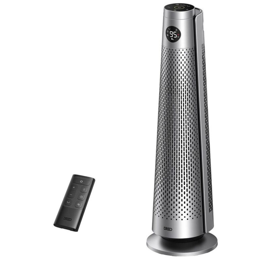Dreo -  1500W Solaris 818 Oscillating Ceramic Indoor  Silver